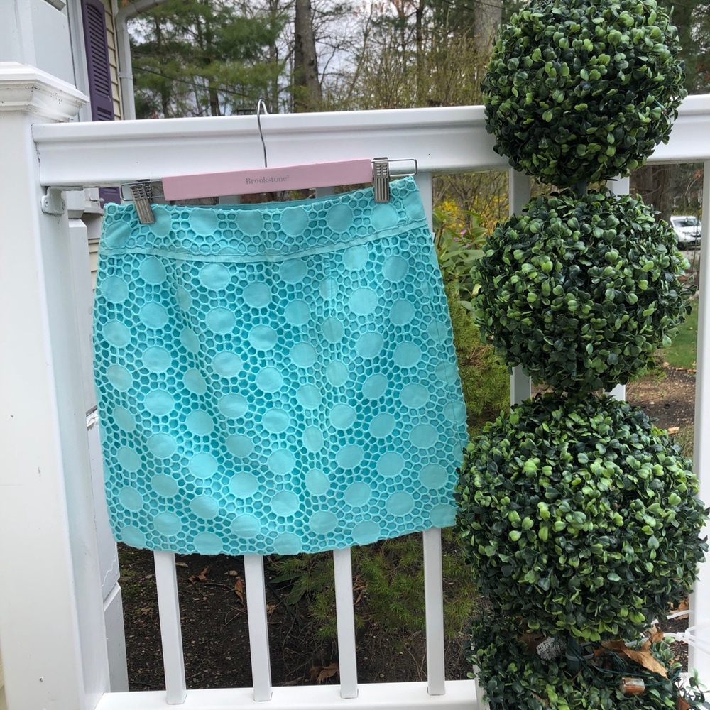 Vineyard Vines aqua skirt circle eyelit cotton 4